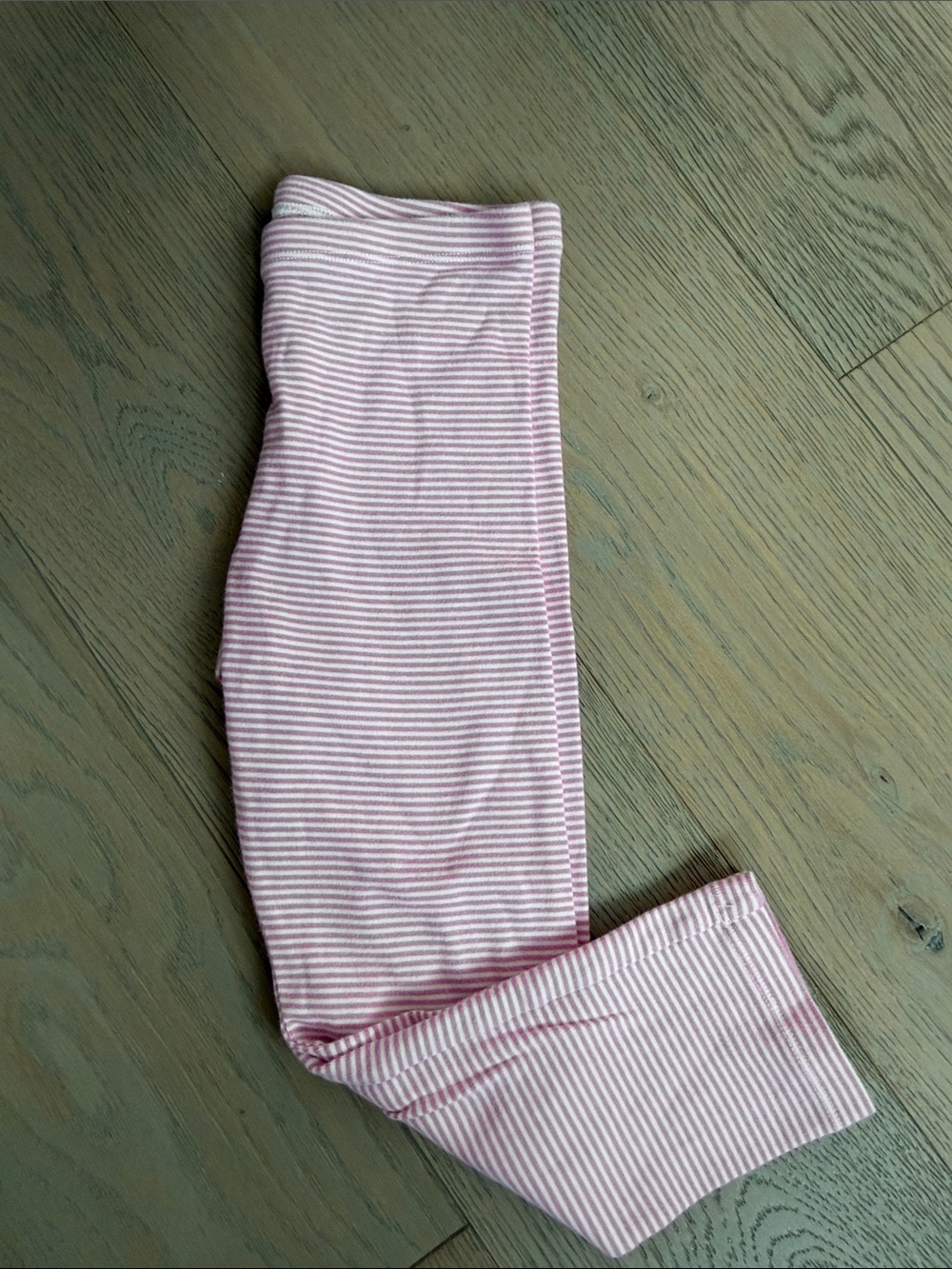Tea Collection Pink & White Striped Capri Leggings Size 10